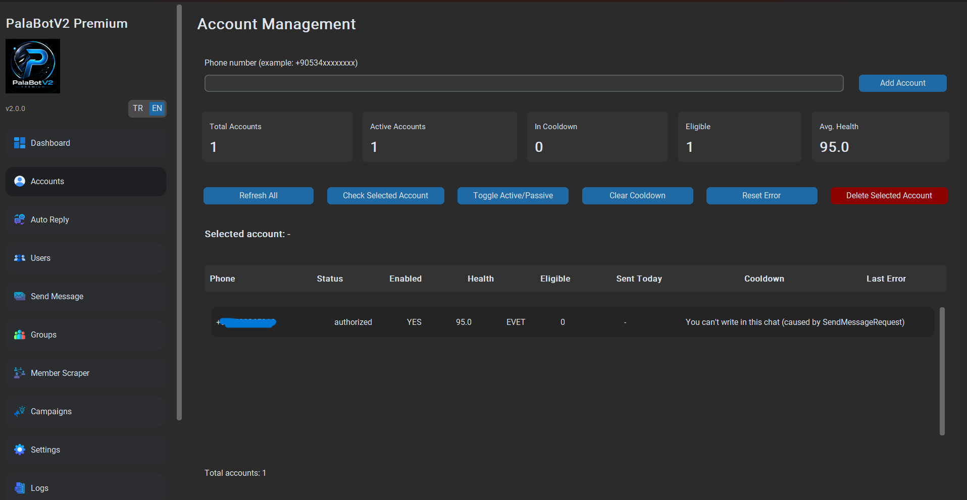 PalaBot V2 accounts